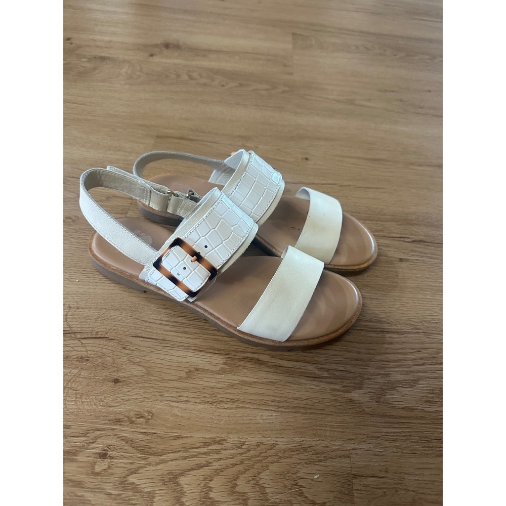 Sorel Ella Classic Slingback Sandals Women 6.5 Chalk Leather NL5075-191